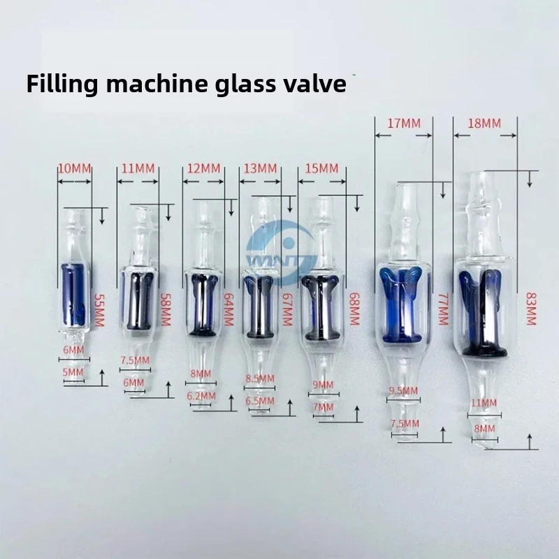 Filling Machine Packaging Equipment Filler Accessories Glass Check Valve Piston Blue Core High Borosilicate Glass Tube