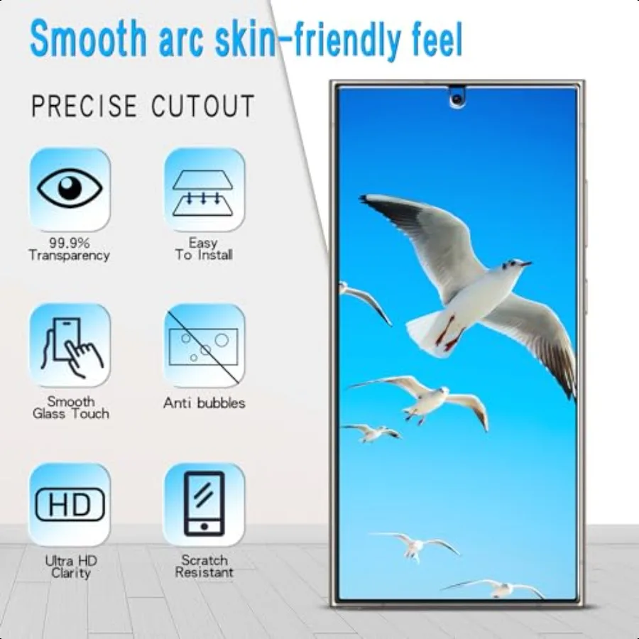 Slanku [Confezione da 3] Pellicola salvaschermo per Samsung Galaxy S24 Pellicola in vetro ultra temperato per sblocco impronte digitali HD trasparente resistente ai graffi