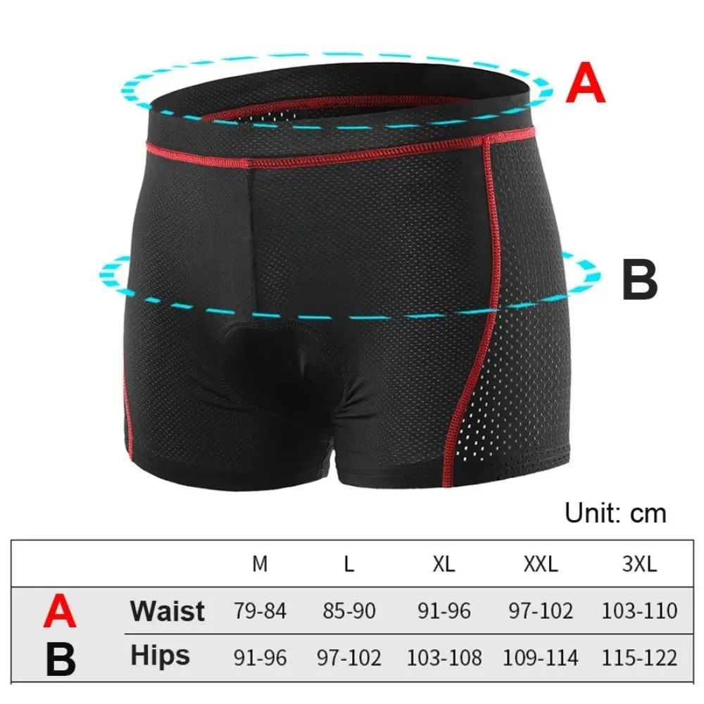 Shorts de ciclismo respiráveis para homens, 5D Gel Pad Roupa interior à prova de choque, bicicleta Underpant, MTB Road Bike Equipment