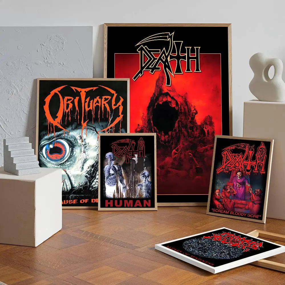 D-Deaths Mental Rock Band Selbstklebendes Kunstposter, wasserfester Papieraufkleber, Kaffeehaus-Bar-Poster, Wandaufkleber
