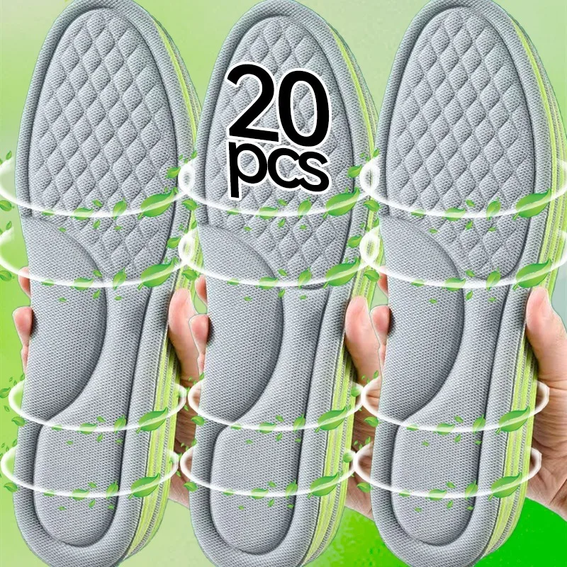 Semelles orthopédiques en mousse à mémoire de forme, 2/20 pièces, pour chaussures unisexes, coussin de sport, désodorisant, doux, antibactérien, absorbe la sueur, accessoires pour chaussures