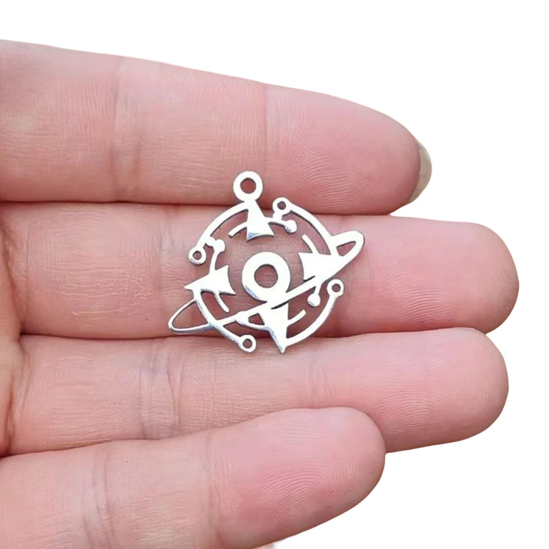 WZNB 5Pcs Planet Star Charms Geometry Stainless Steel Pendant for Jewelry Making Diy Earring Necklace Supplies Accessories