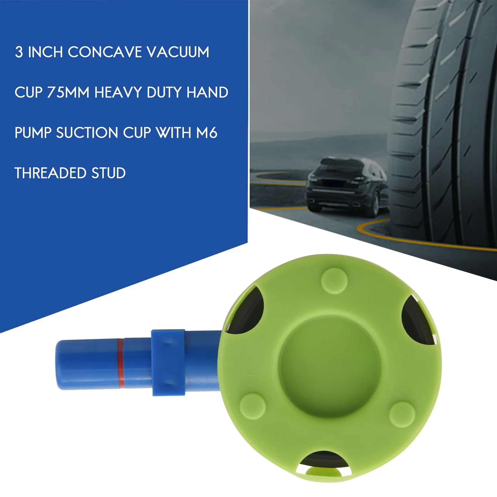 

AC88-3 Inch Concave Vacuum Cup 75Mm Heavy Duty Hand Pump Suction Cup With M6 Threaded Stud
