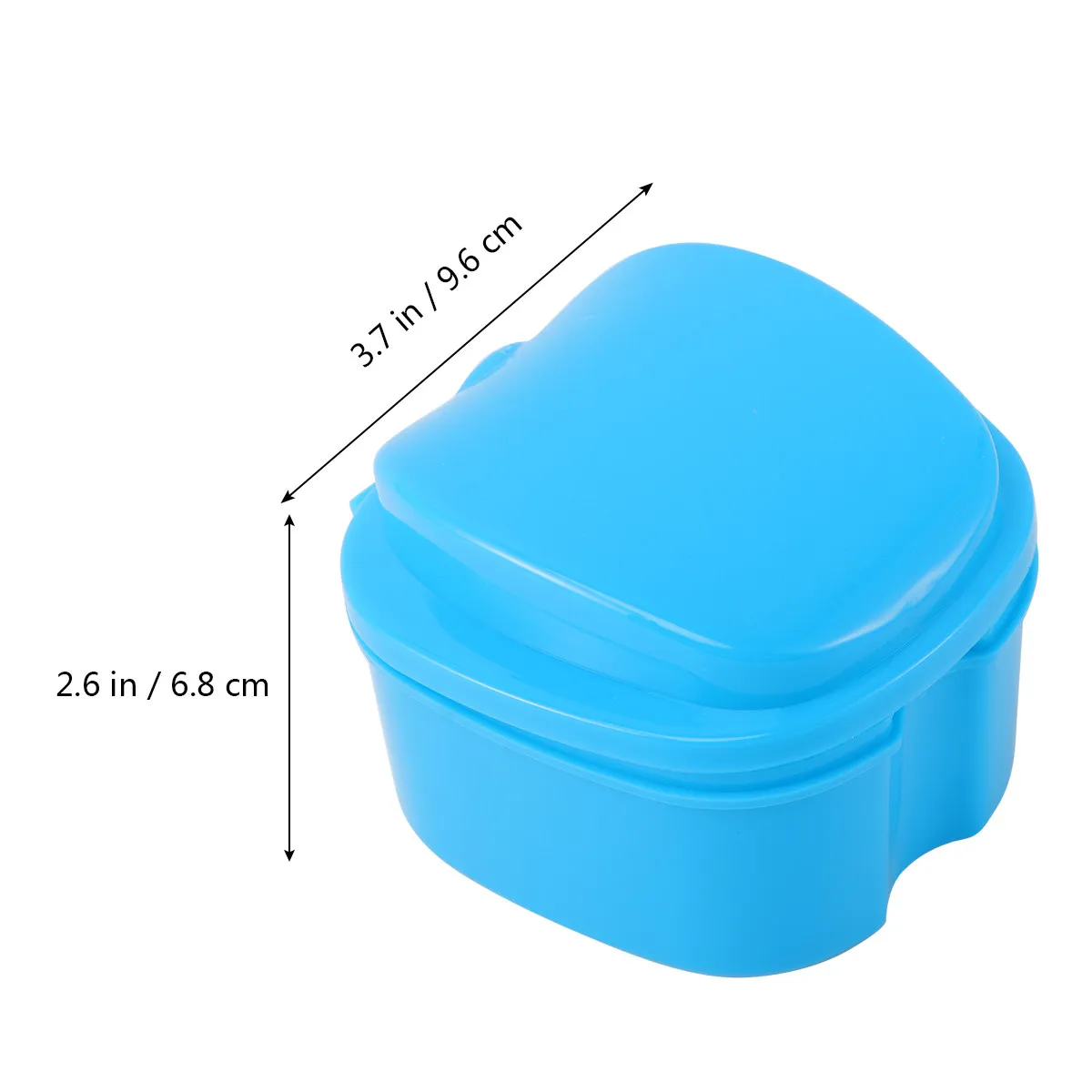 Denture Storage Box Shape with Strainer False Teeth Container Dental Retainer Case Mouth Guard Portable Compact Plastic