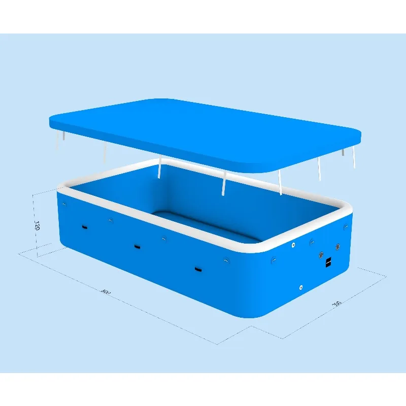 

Inflatable Swimming Pool Rectangular Shape Drop Stitch Design Portable Waterproof For Family Outdoor Summer Use