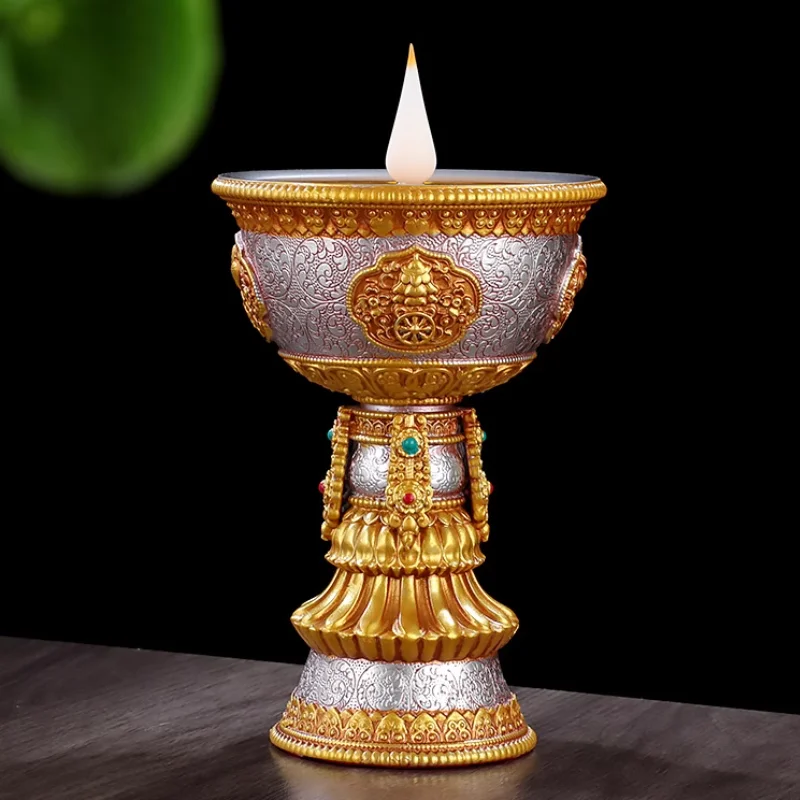 

Электронная лампа с маслом, китайская тибетская восемь благоприятных имитаций пламени