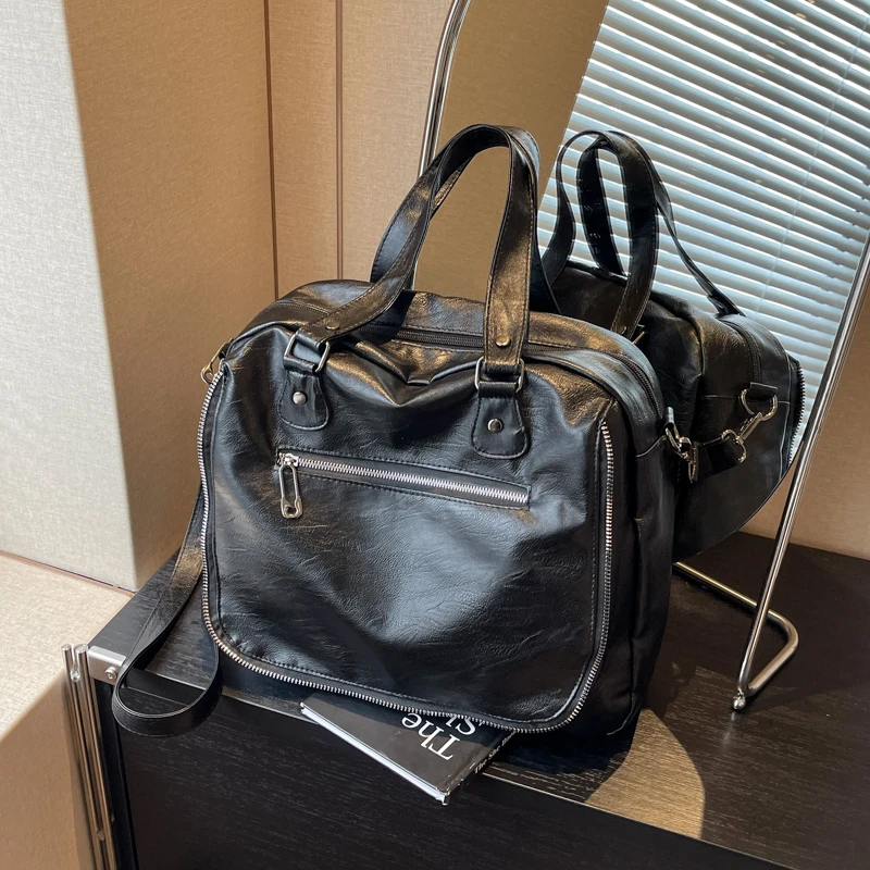 Durável PU Shoulder and Crossbody Bolsas para mulheres, monocromáticas, simples, de grande capacidade, Casual Tote, alta qualidade, à venda, 2024