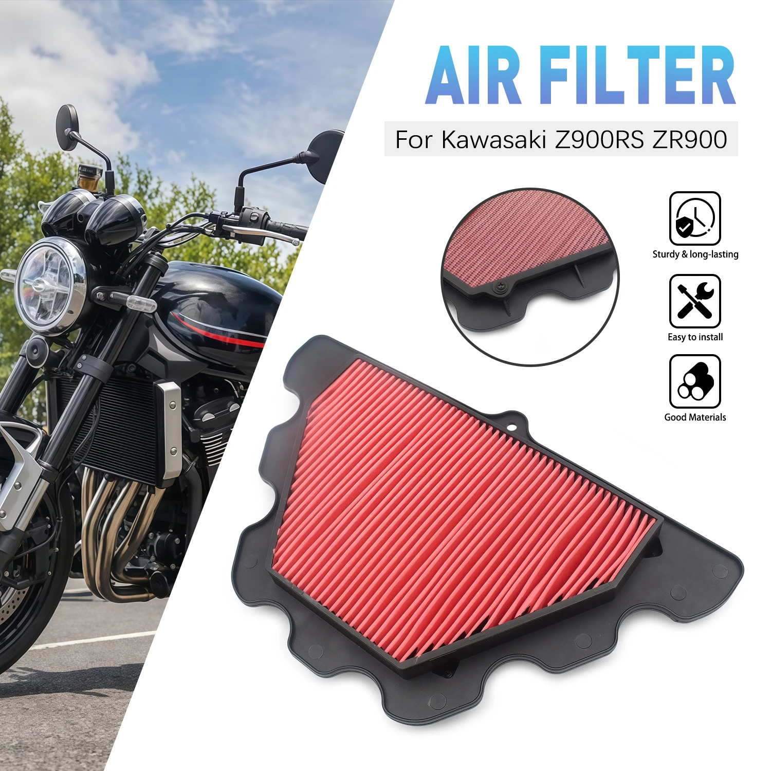 

11013-0768 Motorcycle Air Filter Intake Filter Element For Kawasaki Z900RS Z900 RS/CAFE 2018-2023 Z900RS ABS/CAFE/SE 2024