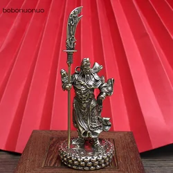 Antique Brass Chinese FengShui Guan Gong Statue God Of War Vintage Sculpture Home Decoration Feng Shui Ornament Desk Decor Craft