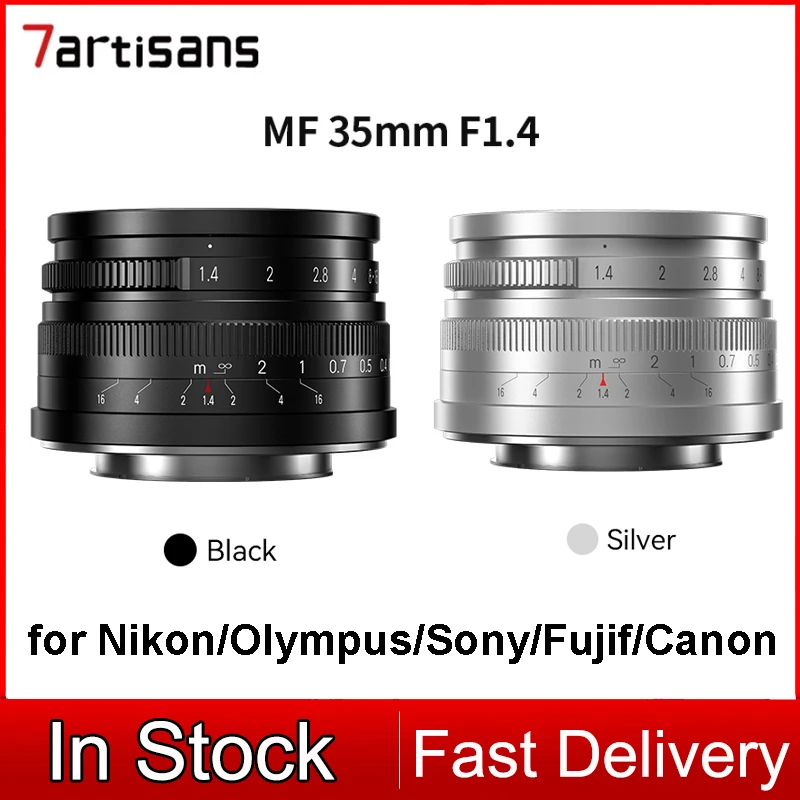 

7artisans 35mm F1.4 Mark II APS-C Prime Lens for Sony E A6600 6500 Fuji XF Canon EOS-M M50 Micro 4/3 Nikon Z Mount