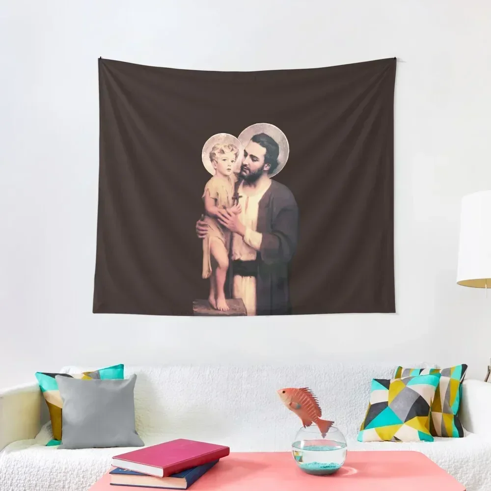 

Saint Joseph and baby Jesus - version 2 (transparent background design) Tapestry Home Decorating Korean Room Decor Tapestry