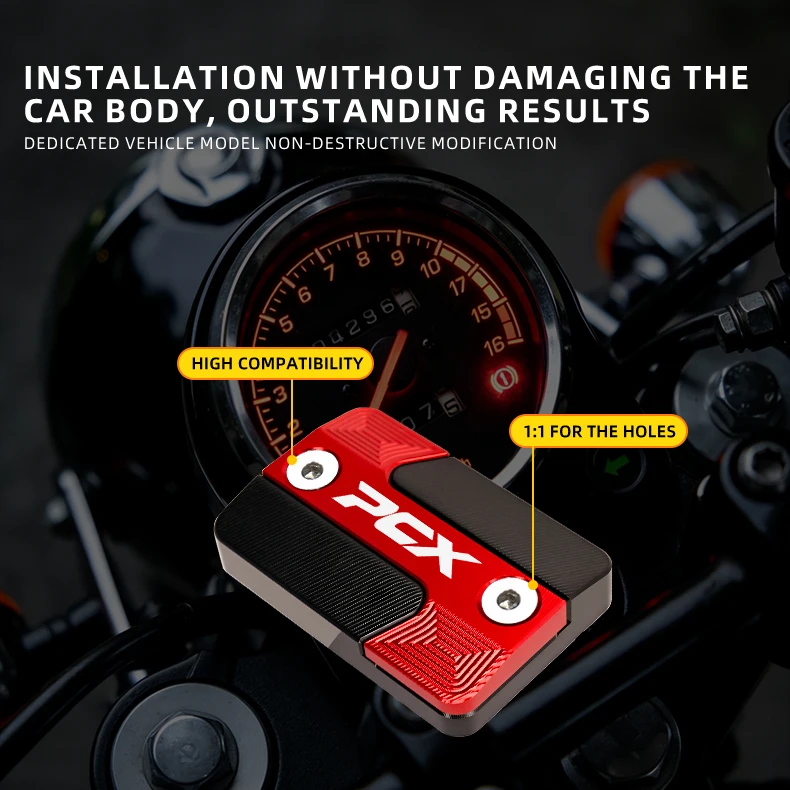 1x Motorrad CNC Vorderradbremsflüssigkeitsbehälter-Deckel Ölbehälter-Kappe für HONDA PCX 160 150 125 PCX160 PCX150 PCX125 Zubehör – Detail 5