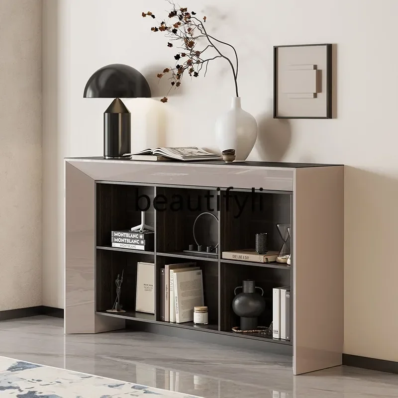 2003Italian door cabinet entry rock slab end view table against the wall narrow side table living room partition cabinet