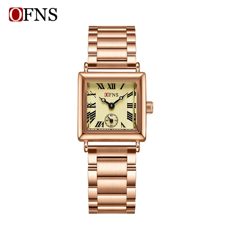 OFNS Fashion Retro Women's Quartz Watch Business Rest Versatile Roman Scale 3ATM Waterproof Gift Manufacturer Straight Delivery