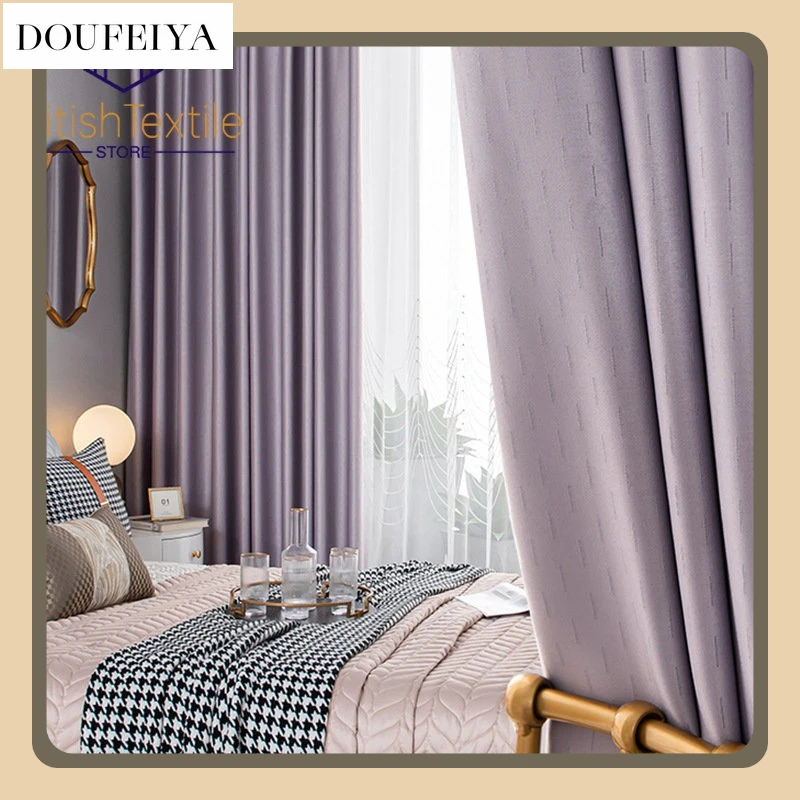 

Curtain Tulle Nordic Curtains for Living Dining Room Bedroom Purple High Precision Light Luxury Simple Satin Fabric Window Sheer