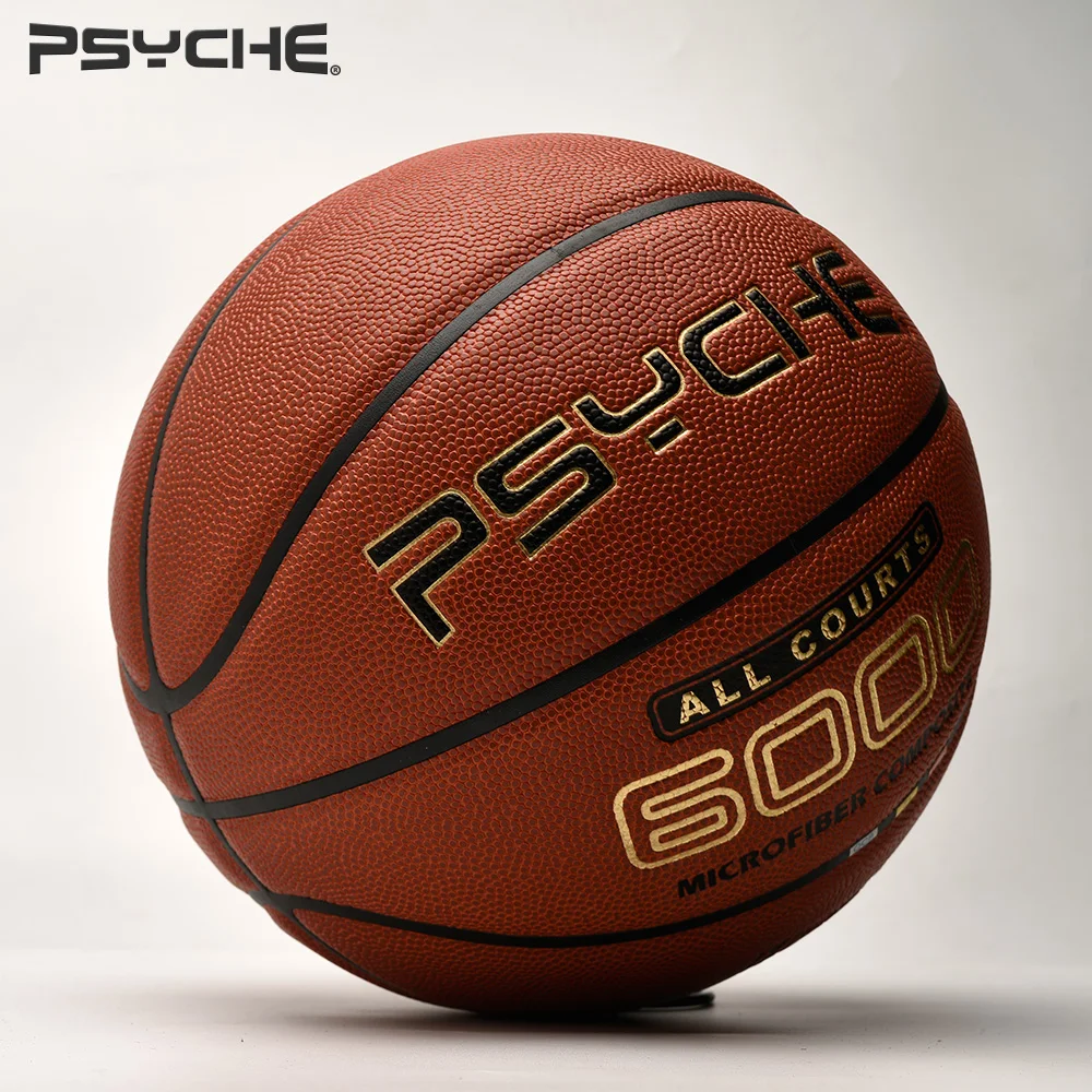 PSYCHE Basketball Officiel Taille 7 - Cuir PU souple au toucher durable, antidérapant Idéal pour les jeux et l'entraînement quotidien