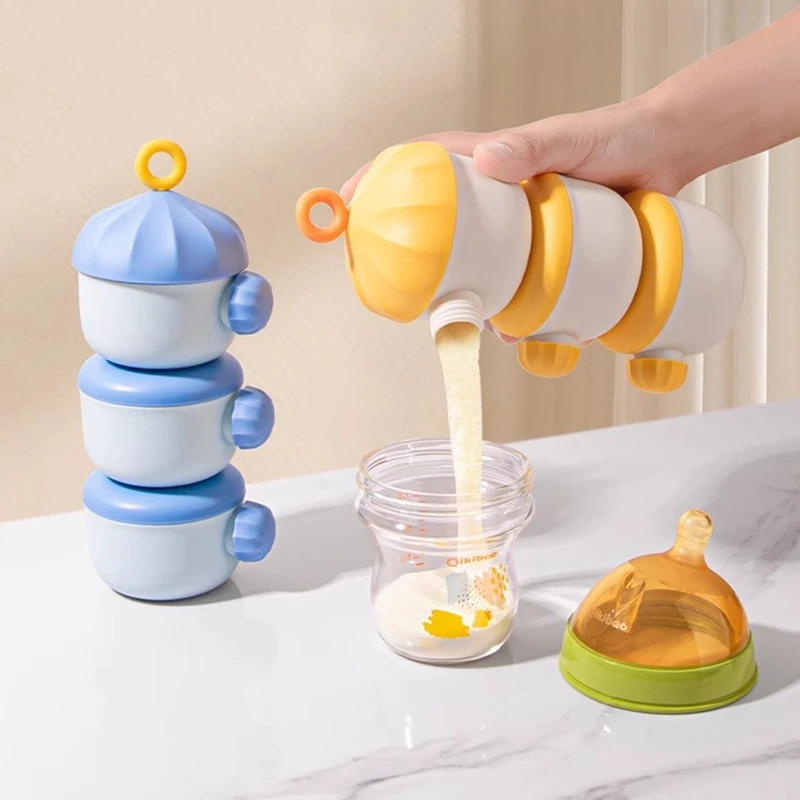 ABNO-3-Layer Milk Powder Dispenser, Stackable And Portable, Large Capacity, Ideal For Outdoor & Snacks Storage