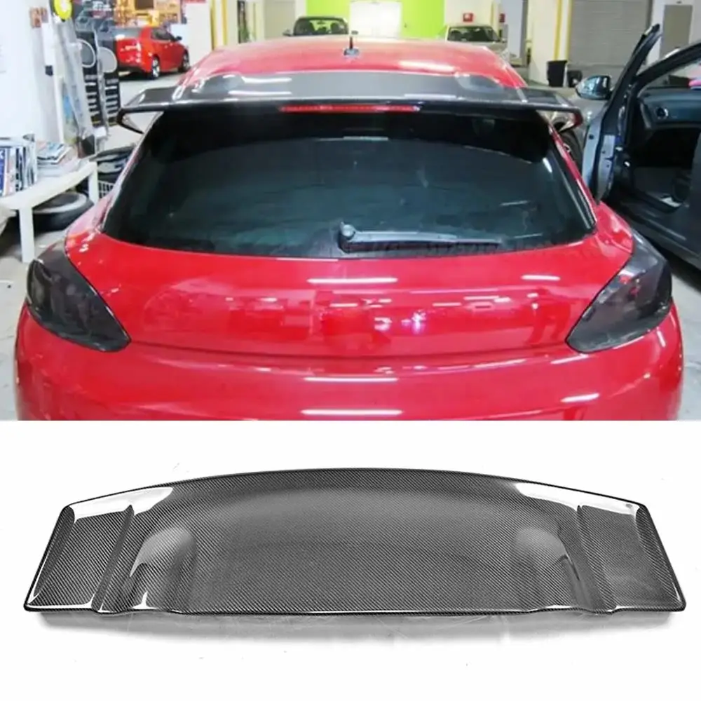 Rear Trunk Roof Lip Wing Window Spoiler for Volkswagen VW Scirocco 2008 - 2017 Non for R Rline Carbon Fiber / FRP Car Styling