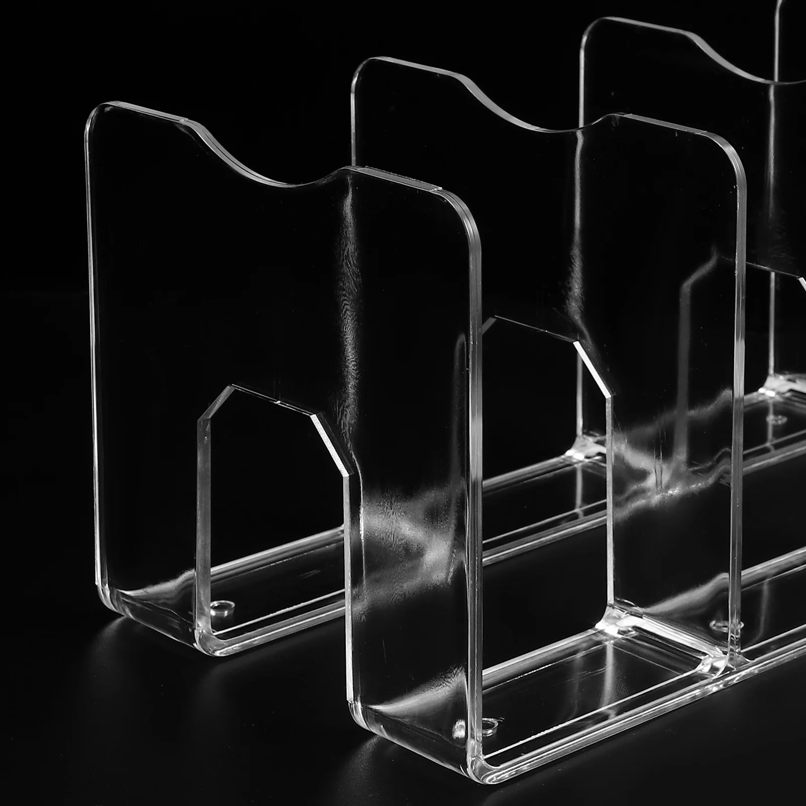 

4pcs Book Stand Organizer Clear Ps Desktop Sorter For Office School Storage Rack Document Holder Magazine File Tray Vertical