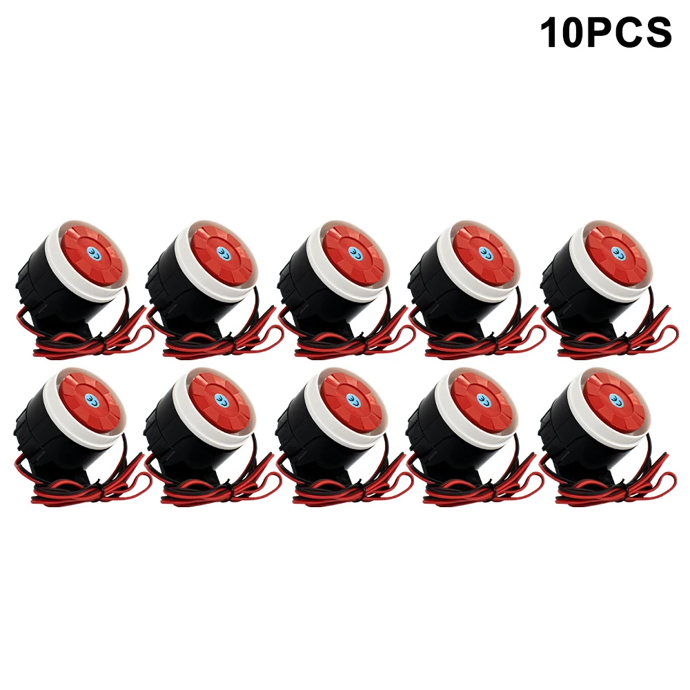 1-20pcs Diy DC 12V Electronic Siren Buzzer, Loud Piezo Alarm for Car Home Security System, Burglar Alarm, Easy Installation