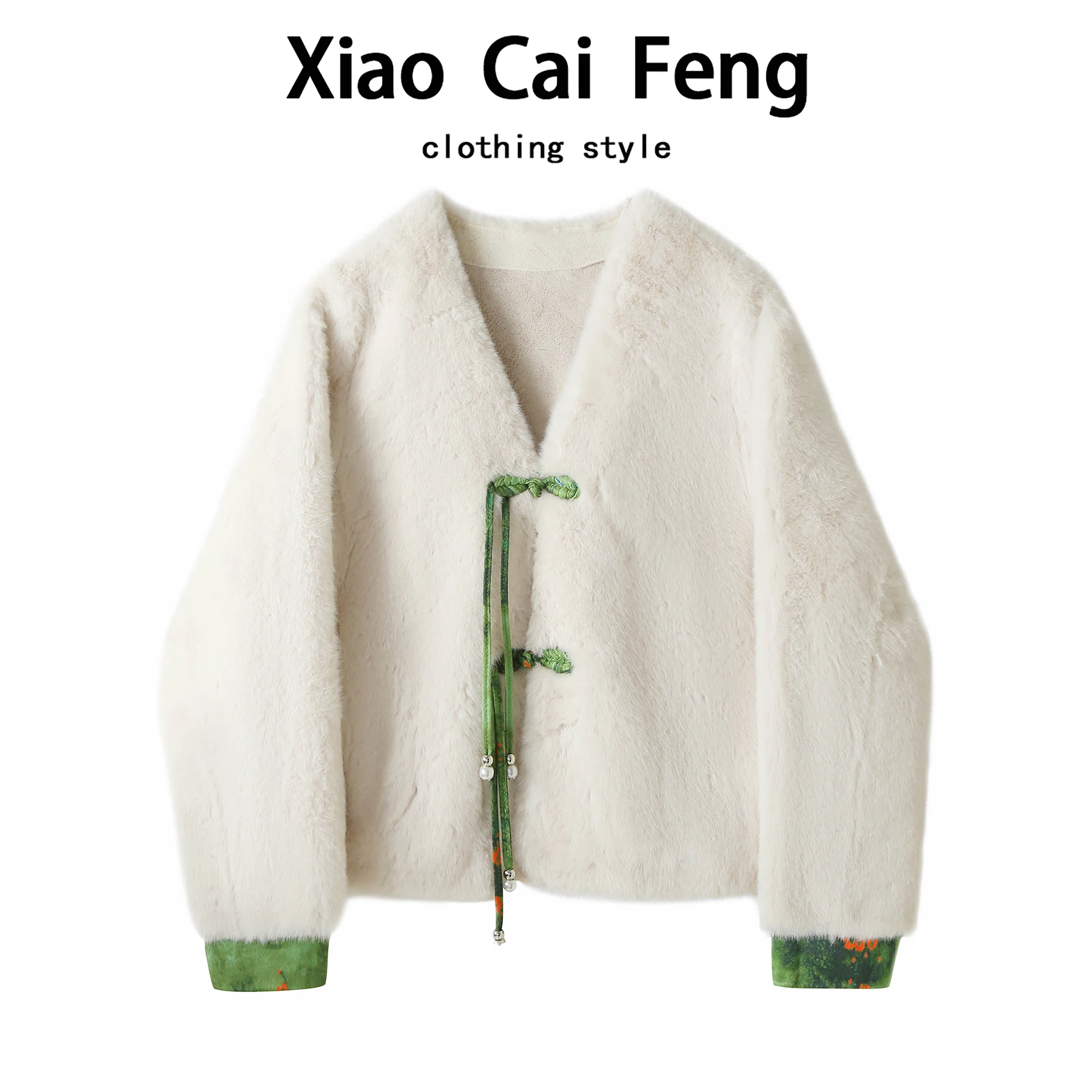 

Женское меховое пальто, зимнее новое китайское пальто с небольшими фразами на пуговицах, теплый мех из натуральной кожи, длинный свеч, V-ne