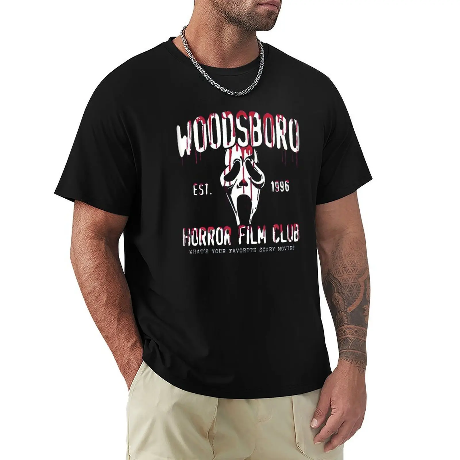 

Woodsboro Horror T-Shirt customizeds heavyweights vintage shirts graphic tees men t shirts high quality