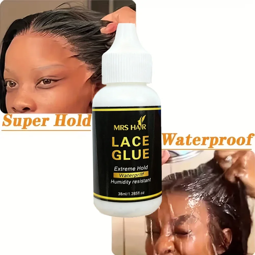 Extreme Hold Waterproof Lace Glue 38ml Wig Adhesive for Lace Frontal And Full Lace Wigs Durable Long-Lasting