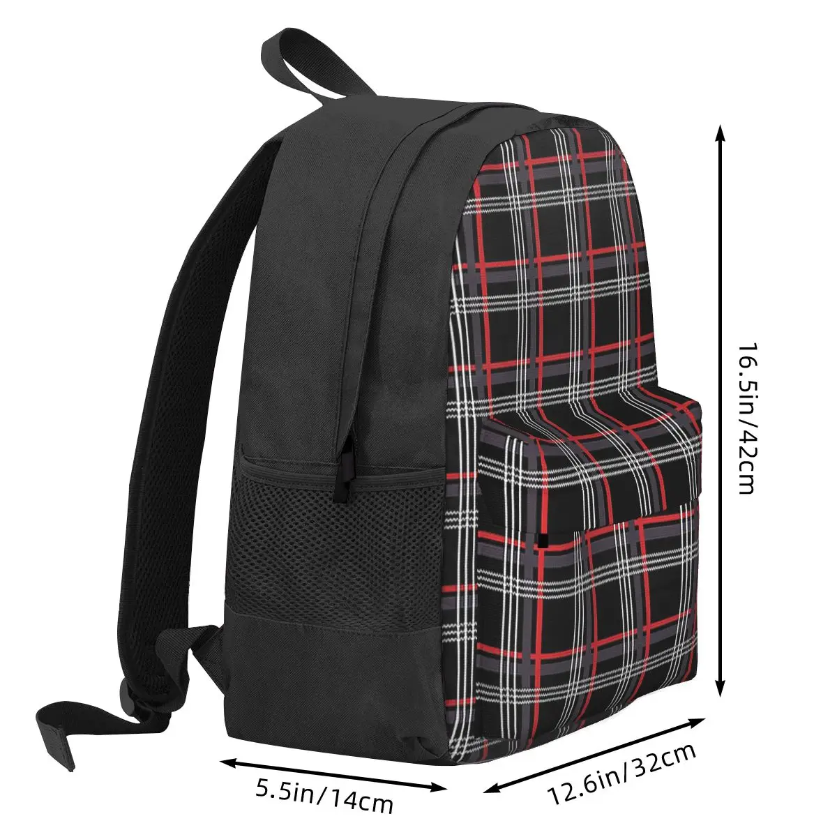 GTi Tartan Backpacks Boys Girls Bookbag Students School Bags Cartoon Kids Rucksack Travel Rucksack Shoulder Bag Large Capacity