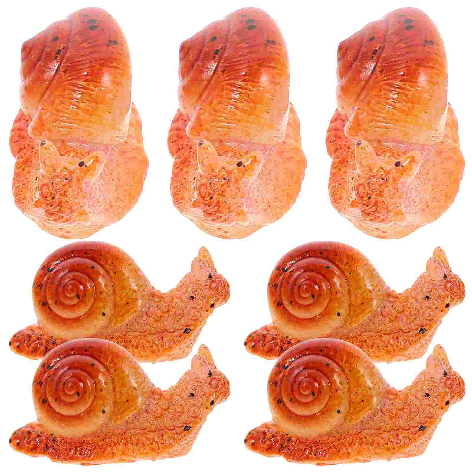 7 Pcs Simulated Small Snail Flower Realistic Statue Mini Model Ornament Micro Scene Decors Ornaments Resin Landscape