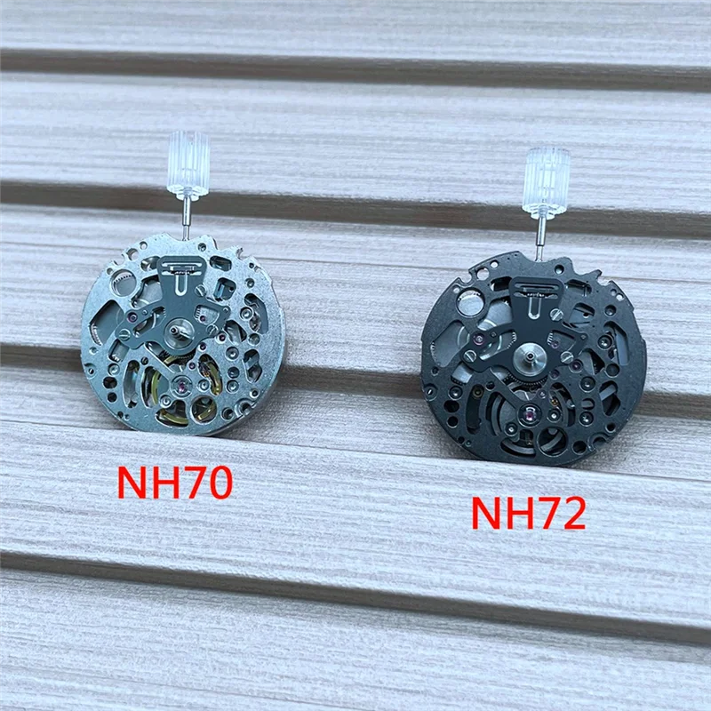 NH72/NH72A Skeletonized Mechanical Movement Black Metal 3 Hands Automatic Self-Winding Mechanism