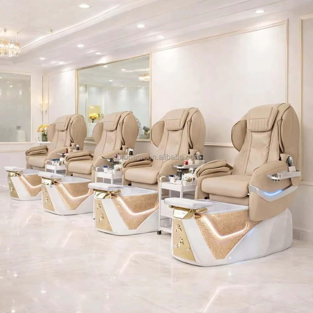 

Airo Nail Salon Furniture Luxury Spa Pedicure Chair with Massage Foot Spa Basin