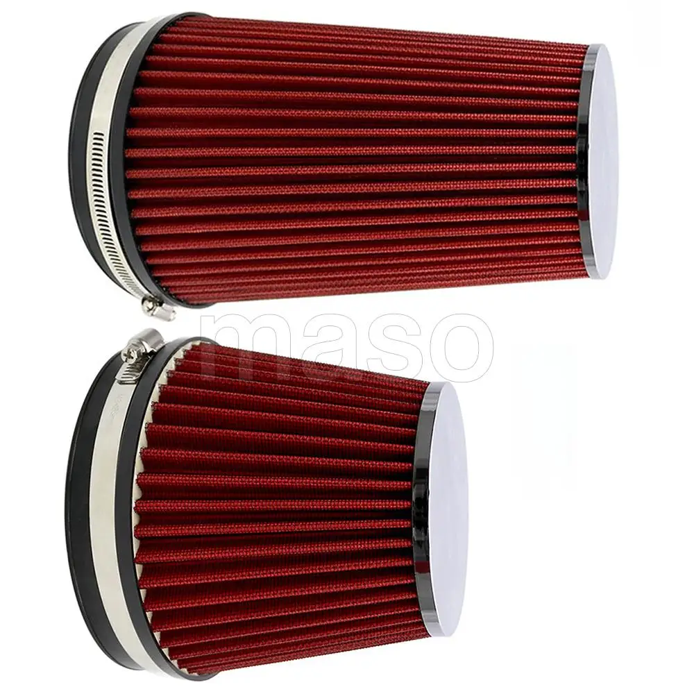 

Cone Air Filter 152mm/6in Non-Woven Fabric Red Cold Air Intake Cone Filter Car Accessories