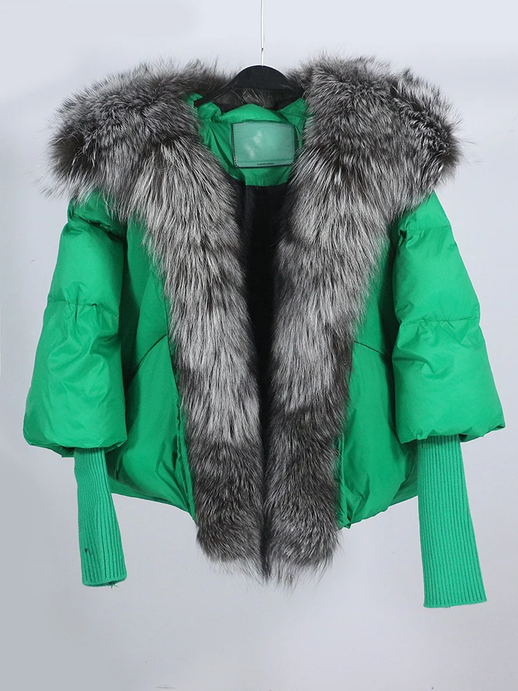 OFTBUY New White Duck Down Jacket Winter Women Warm Loose Coat Natural Real Fox Fur Collar Thick Luxury Outerwear New Fashion
