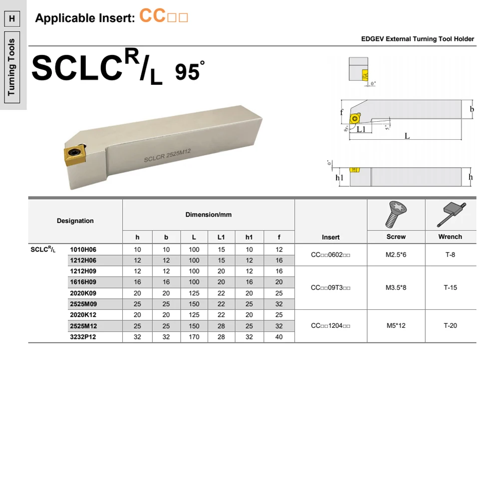 SCLCR1212H09 SCLCR1616H09 SCLCR2020K09 SCLCR2525M09 SCLCL1212H09 SCLCL1616H09 sclcr sclcl ccmt CCMT09T304 cnc旋盤ツールホルダー
