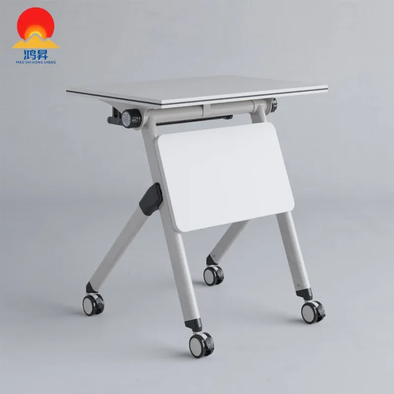 Portable Folding Training Table with Chair Mobile Splicing Conference Desk Simple Double Multifunctional Workstation for