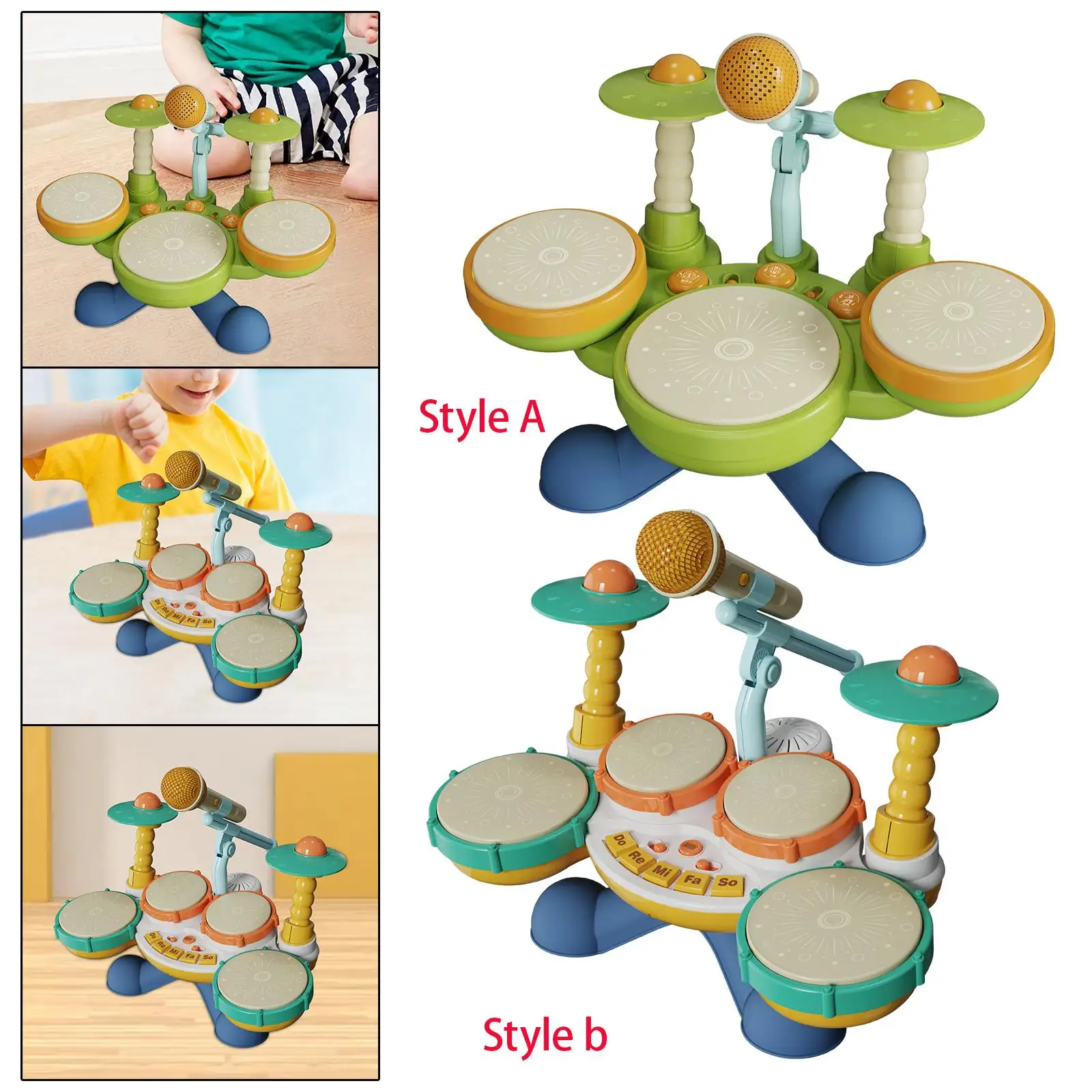 Baby Toys 12 to 18 Months Durable Light and Learn Drum Baby Baby Drum Set