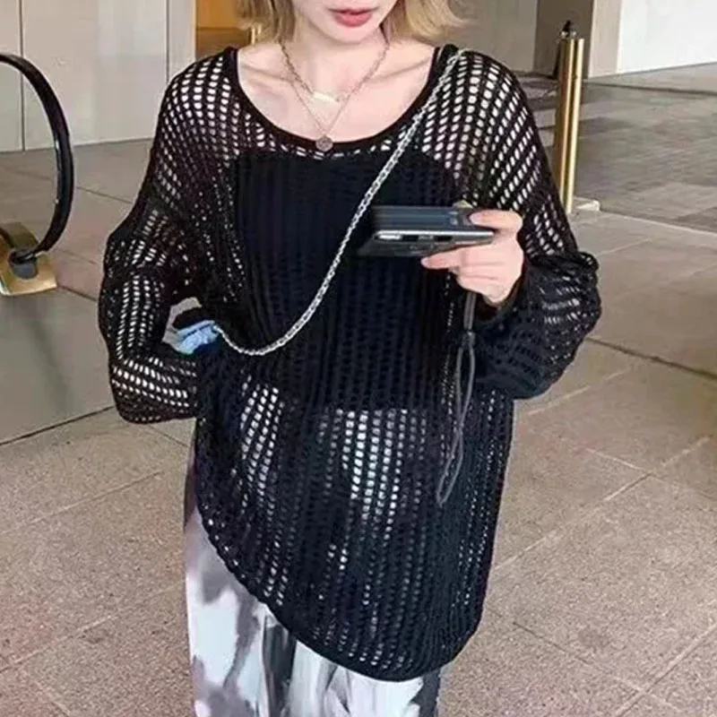 

Sueters De Mujer Long Sleeve Knit Sweater Women Pullovers Fashion O-Neck Knitted Sweater Pullover Women Tops Women Clothing Q249