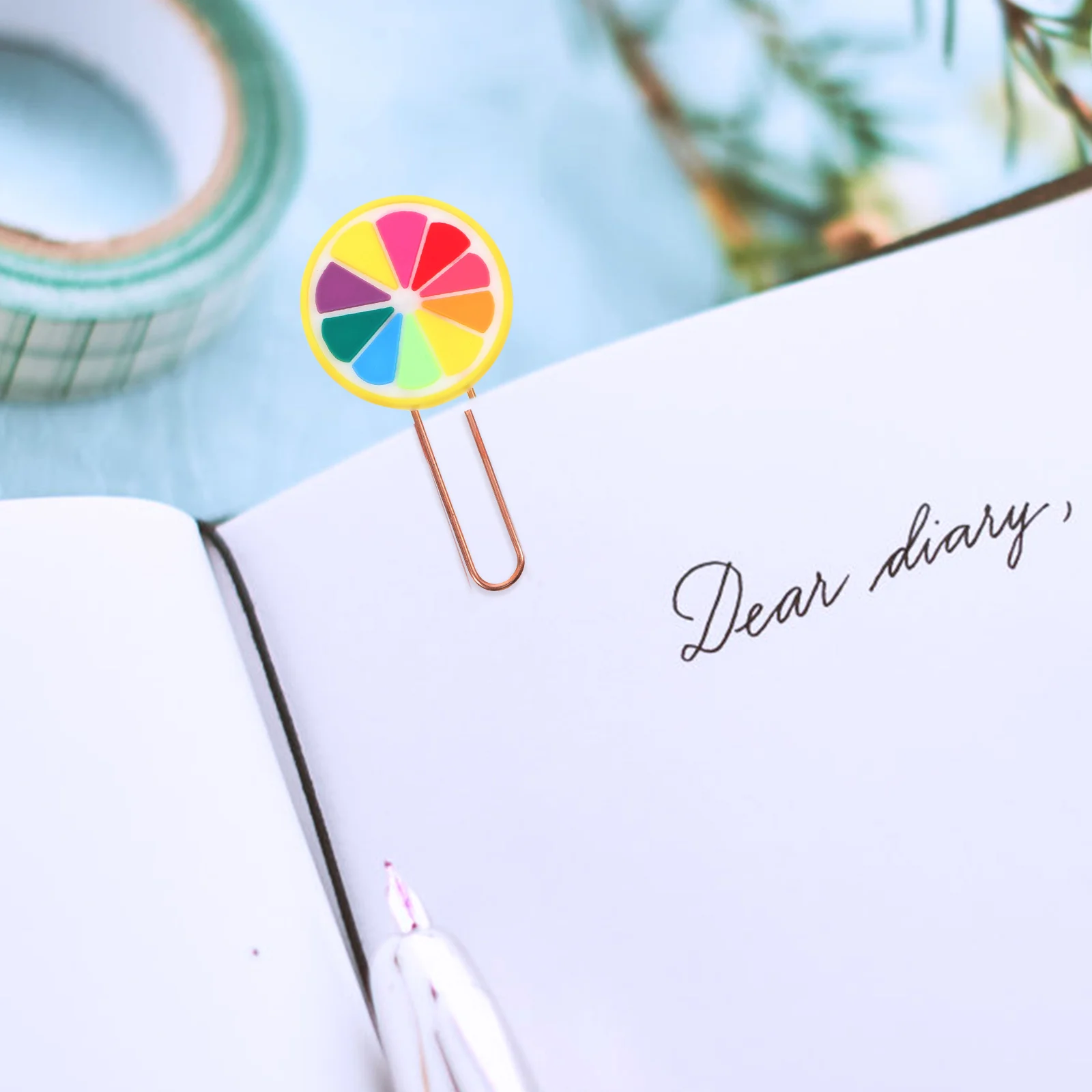 20pcs Fruit Bookmarks Metal Pvc Paper Clips Small Unique Shaped For Office School File Document Clips Creative Reading