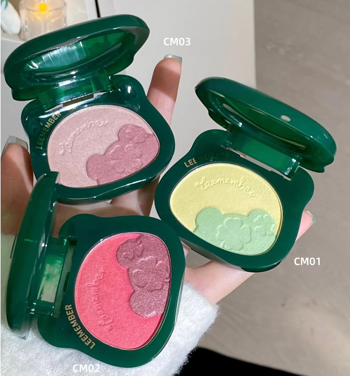 LEEMEMBER Satin Finish Multi Purpose Powder 5g Summer Edition Color Blush Monochrome Pearlescent Makeup Cosmetics