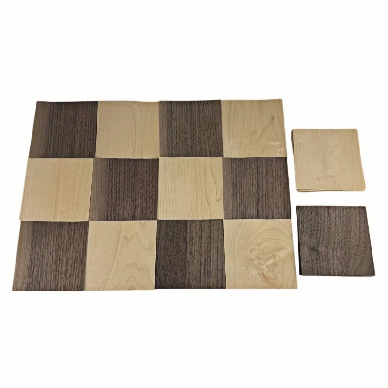40PCS 0.4-0.5MM  100x100mm Natural Wood Veneer Marquetry Set DIY Geometric Veneer Design Decorative Veneer Panel