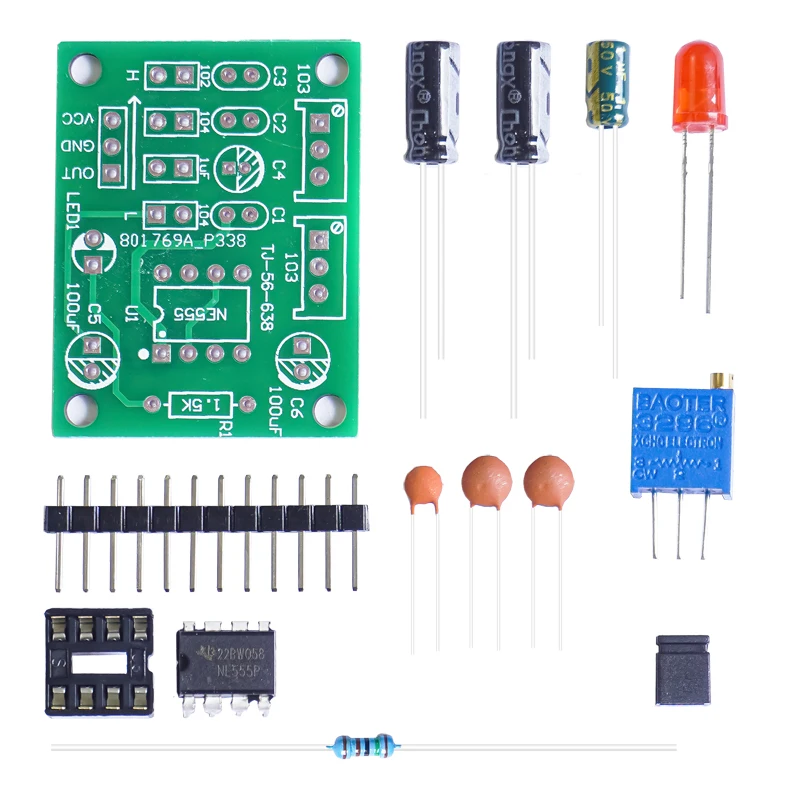 DIY NE555 Pulse Adjustable Generator Kit Square Wave Rectangular Wave Car Run Meter Soldering Loose Parts