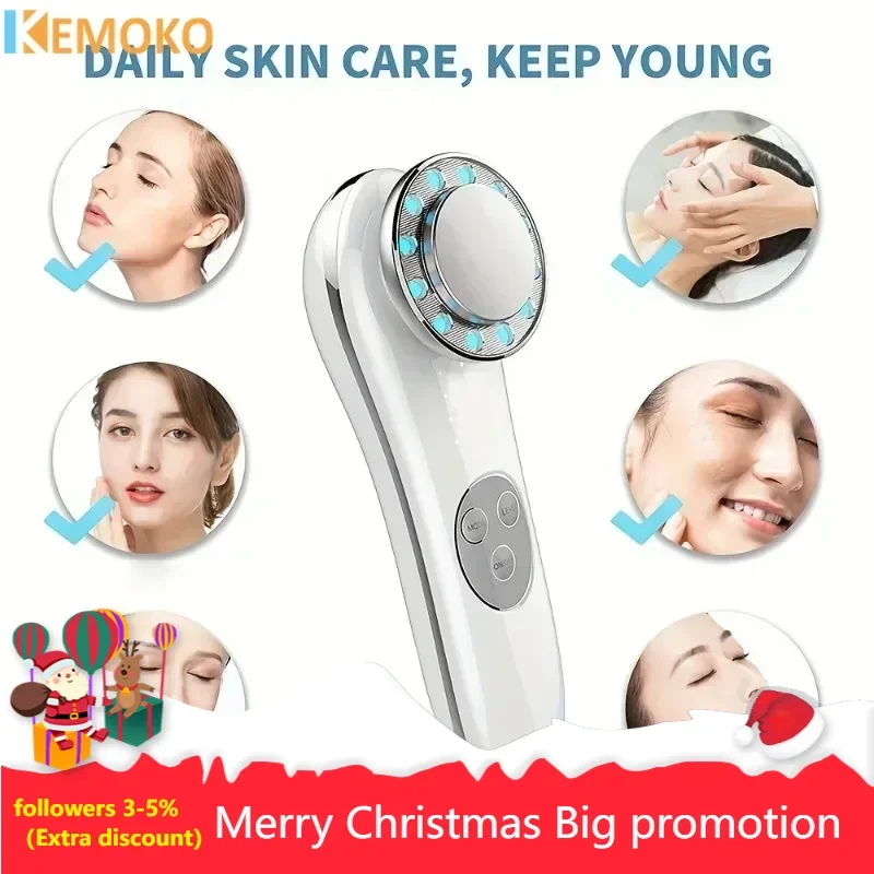 Cold and Hot Induction Device, Micro Current Massage Device, Pore Contraction and Skin Rejuvenation Color Light Beauty Device