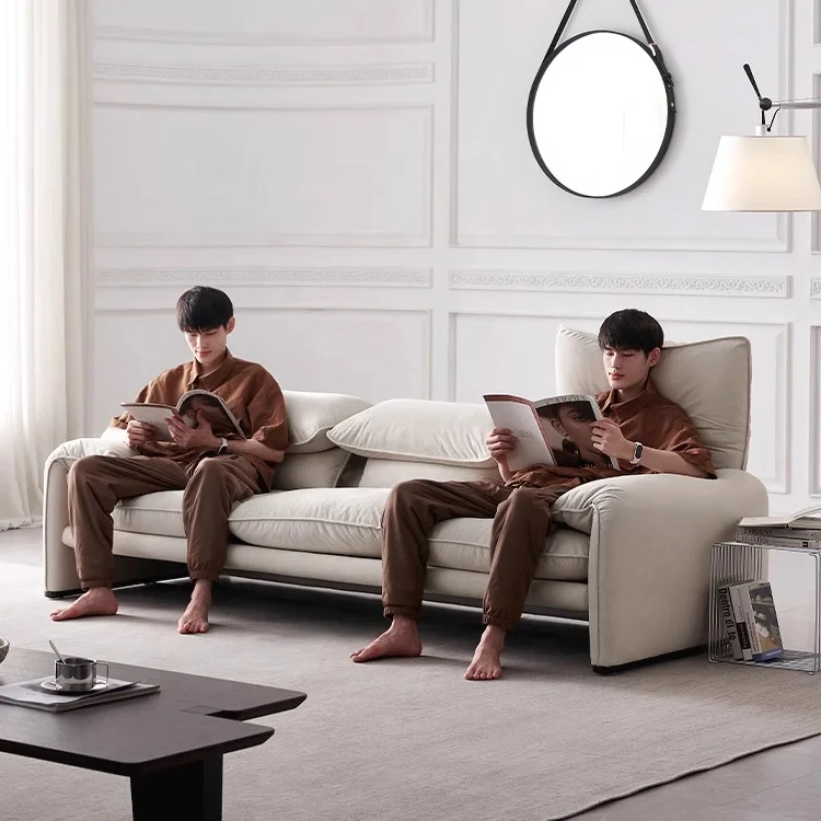 # Italian Modern Luxury Velvet I-shaped Living Room Sofa Set 3-Seater Modular Washable Villa Apartment Adjustable Sofa