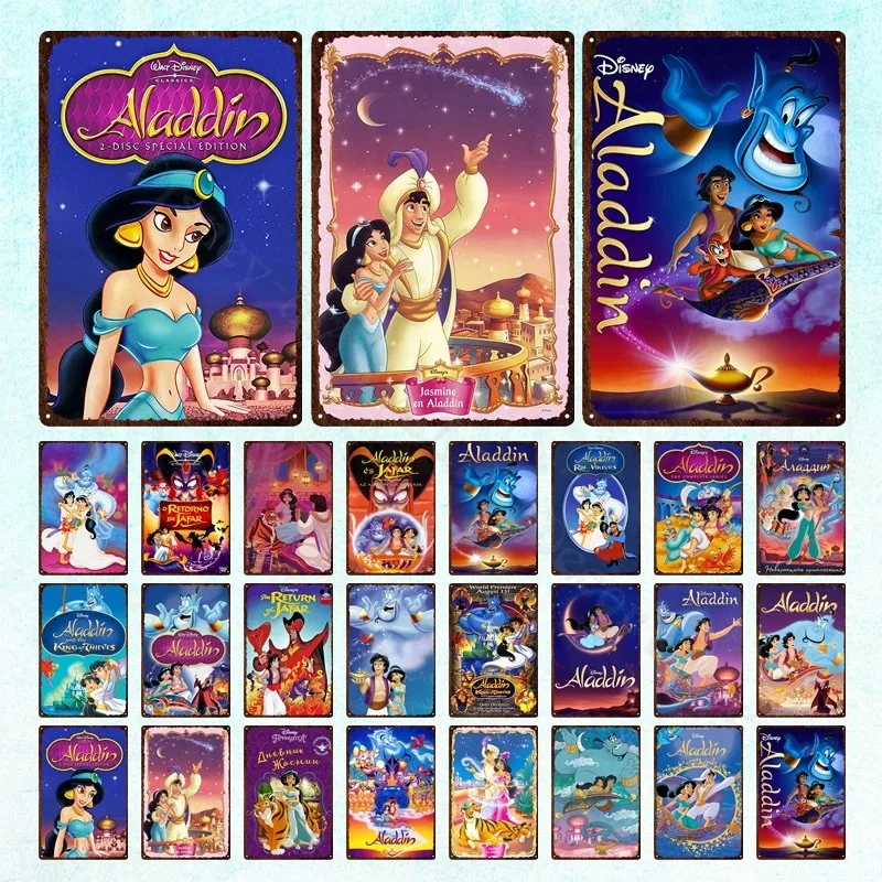 Pittura su tela Disney Aladdin Jasmine Wall Art Picture Poster Canvas Painting Cartoon camera da letto per bambini decorazione della casa