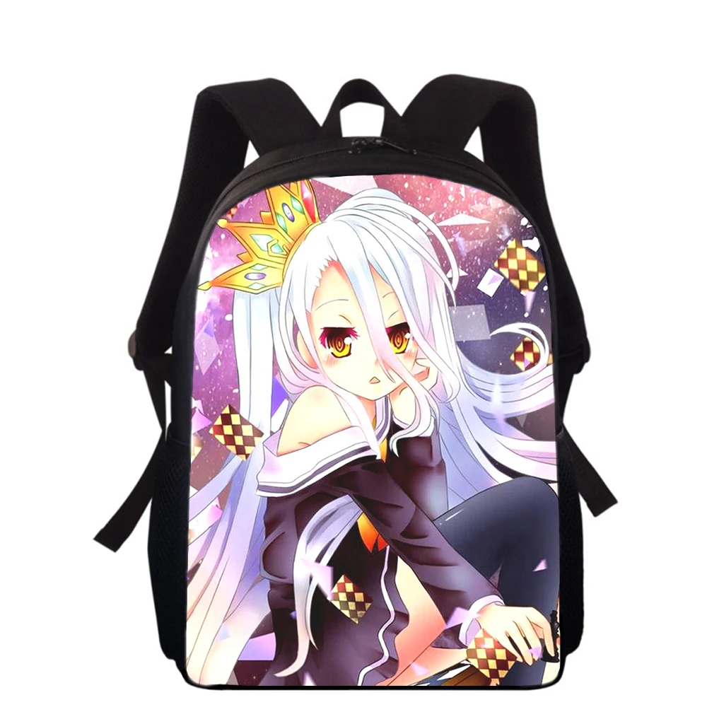 No Game No Life Anime 16 "3d Print Kids Rugzak Basisschooltassen Voor Jongens Meisjes Terug Pak Studenten Schoolboekentassen