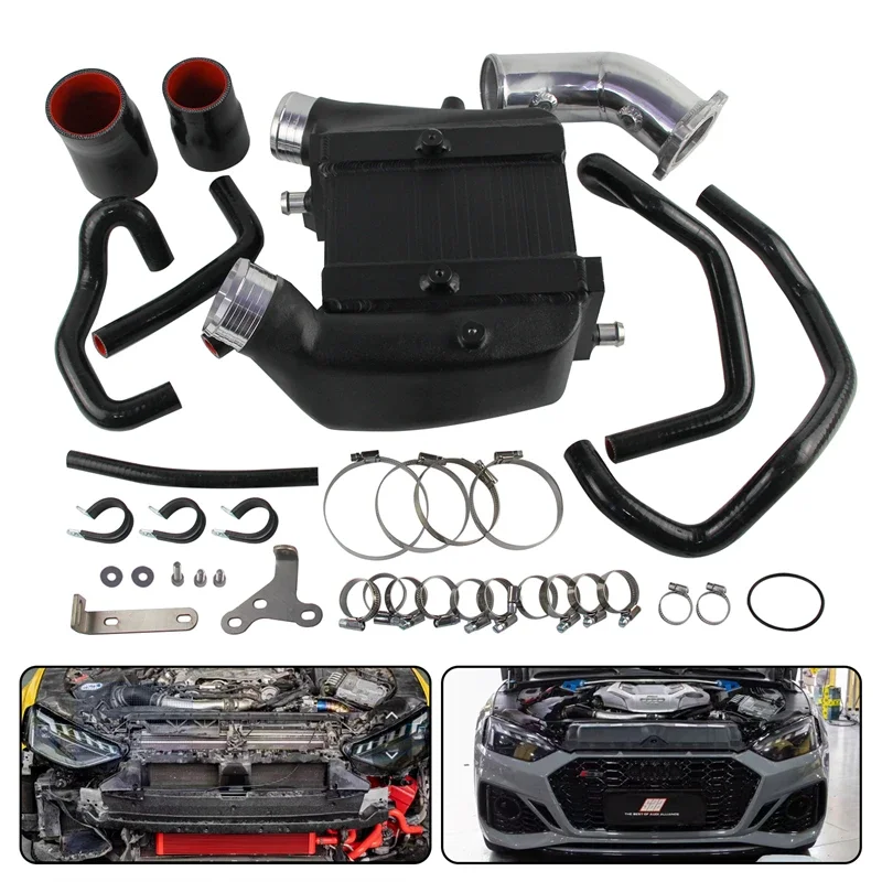 

Intercooler Hoes kit Air-to-Water For Audi B9/B9.5 EA839 2.9T TFSI V6 Engine 2018-2023 Bar & Plate Aluminum Performance Black