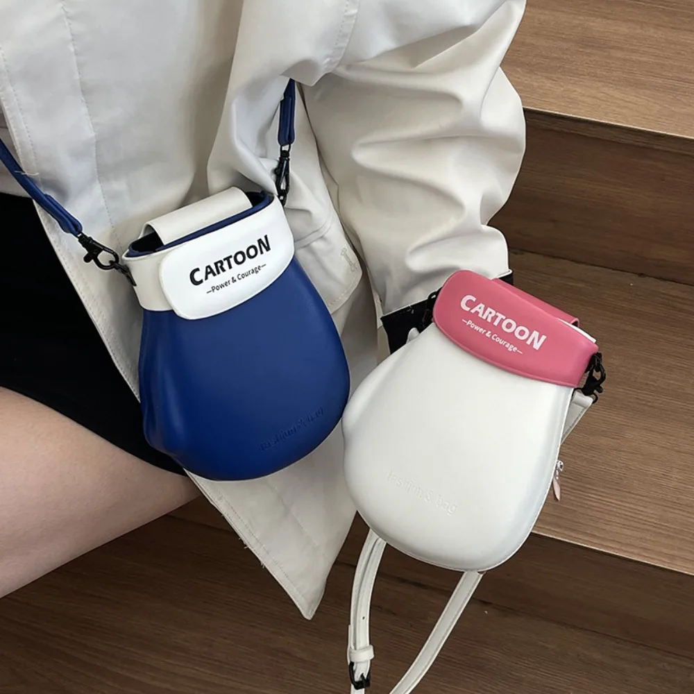 

Hook and Loop Fastener Boxing Glove Phone Bag PU Leather Magnetic Buckle Glove Crossbody Bag Fashion Cute Creative Mitten Bag