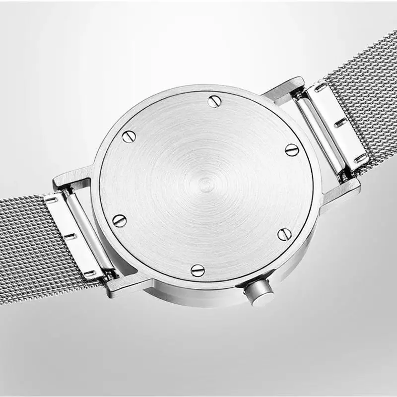 Reloj de Ronda de acero a la moda para hombres y mujeres, reloj literario y Simple de cuero genuino, reloj de estudiante de moda, nuevo