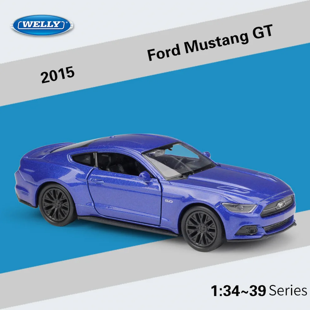 

1:36 WELLY 2015 Ford Mustang GT Alloy Sports Car Model High Simulation Diecast Metal Model Toy Collection Gift Children