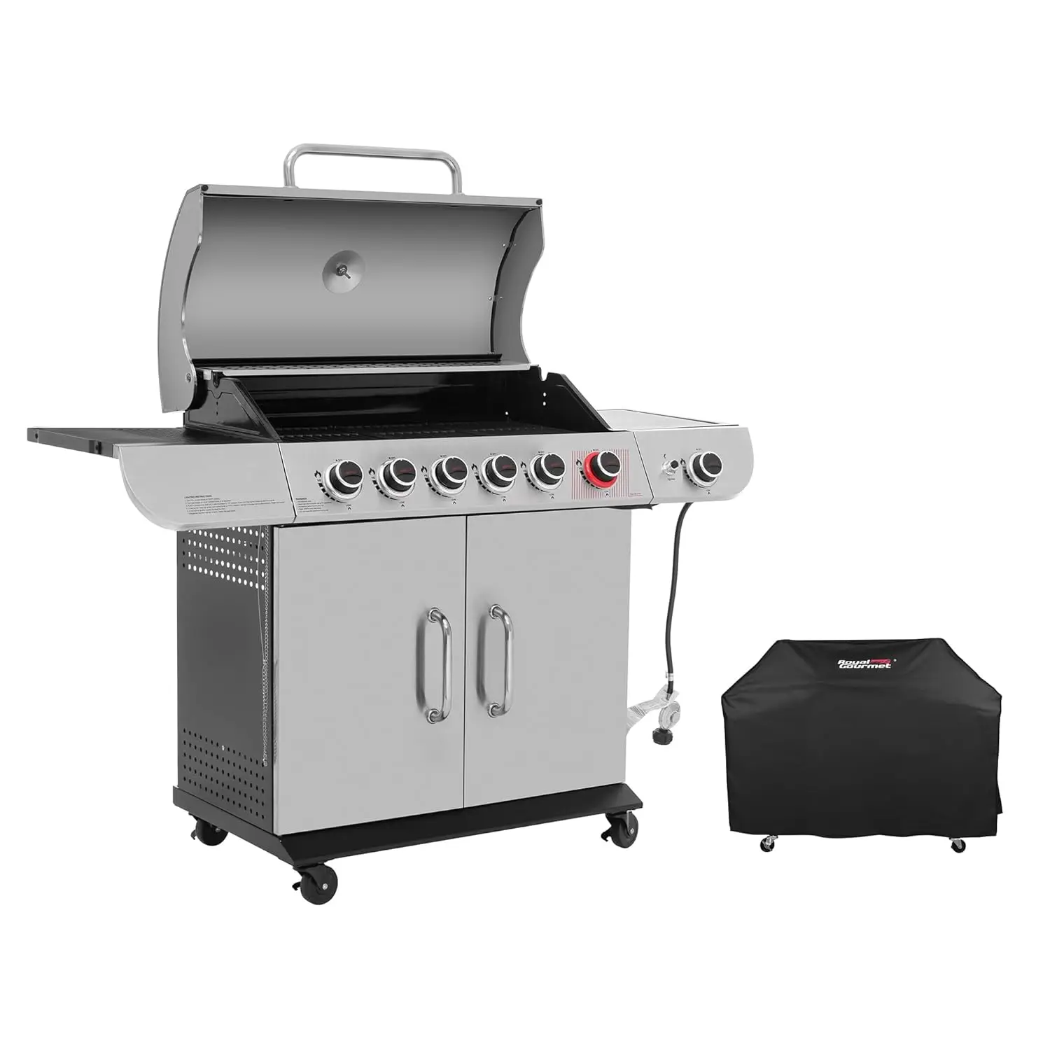 

SG6002RC 6-Burner Gas Grill with Sear Burner and Side Burner, Stainless Steel Cabinet Style Gas Grill with Cover,, Customized